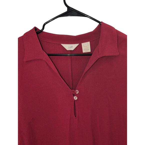 J.Jill Burnt Orange Tunic Shift Dress Size L V-Neck 3/4 Sleeve EUC - Picture 2 of 3